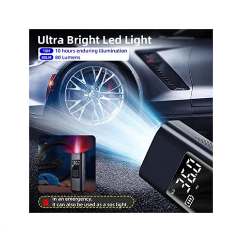 منفاخ الإطارات مع مقياس ضغط ضاغط هواء قابل لإعادة...