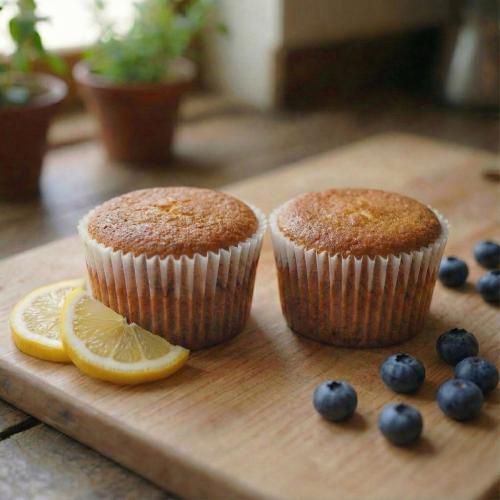 كب كيك توت وليمون