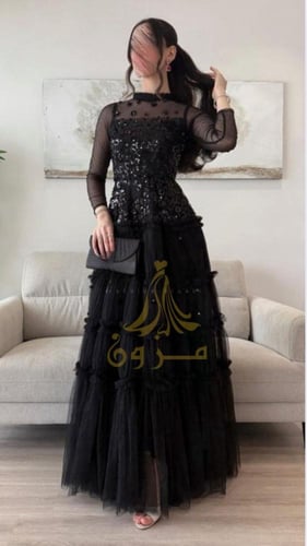 فستان سهره فخم اكمام شفافه