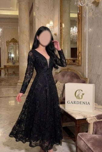 فستان سهره دانتيل نقوش ورد بارزة