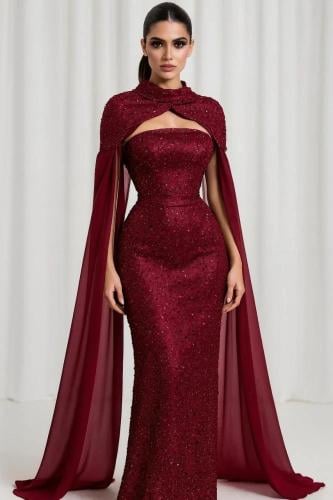 فستان سهره مزين بالخرز والترتر