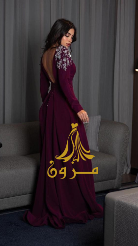 فستان سهره برغاندي تطريز يدوي