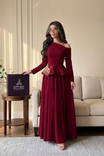فستان "ليليان" العنابي