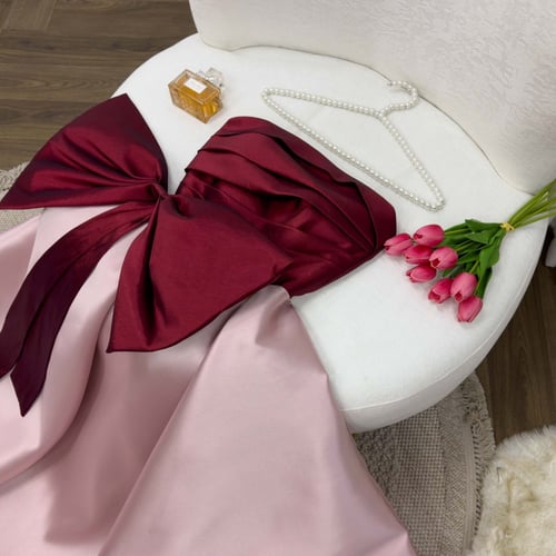 فستان بربطة خصر فيونكة