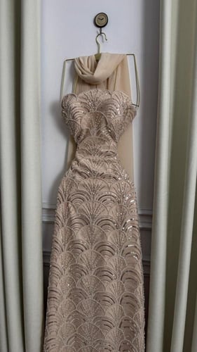 فستان تطريز صدف