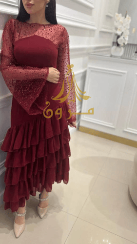 فستان عودي طبقات