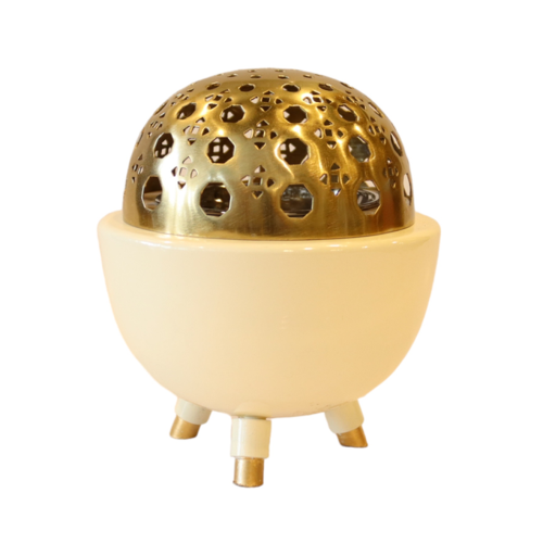 مبخرة راتان صغير أبيض