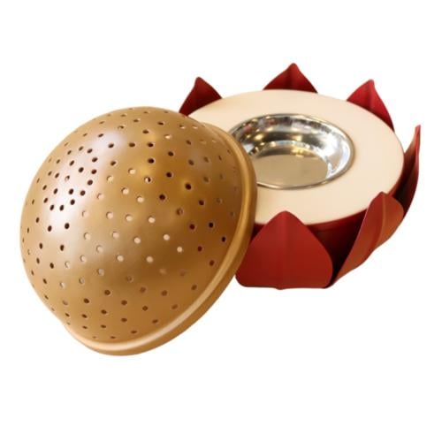 مبخرة وردة اللوتس كبير - أحمر