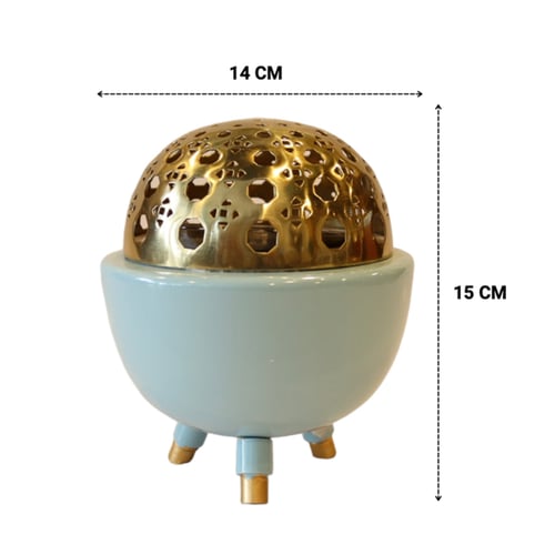 مبخرة راتان صغير أزرق