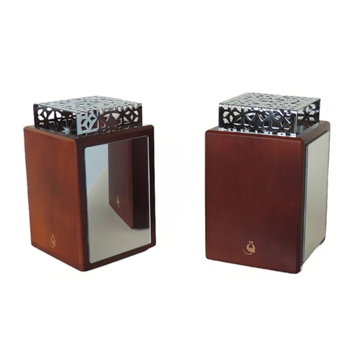 مبخرة نمق بغطاء منقوش فضي