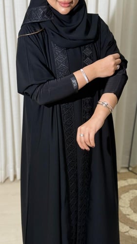 عباية ديم اسود + طرحه