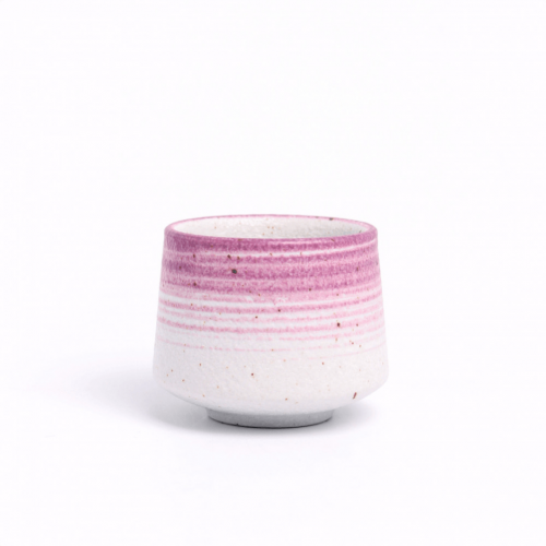 كوب سيراميك بتصميم حجري | 180 مل وردي و ابيض