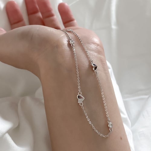 تشوكر قلوب من الفضة الاسترليني عيار 925 والزيركون