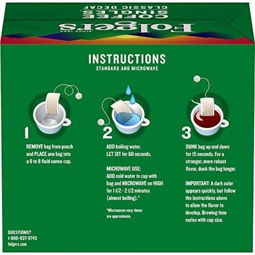 اكياس القهوة الكلاسكية (خالية من الكافيين) من فولغ...