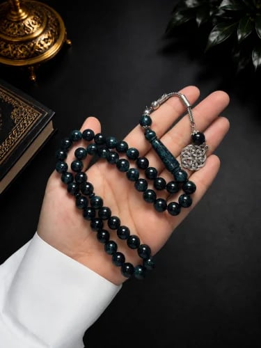 سبحة بكلايت اسود نجمي نجوم خضراء