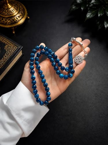 سبحة بكلايت تركوازي مخلوط غامق