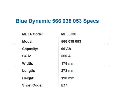 بطارية فارتا 66 امبير أسباني VARTA BLUE DYNAMIC 66...