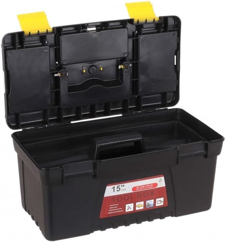 صندوق عدد من البلاستيك 15 بوصة مع صينية بمقبض مريح...