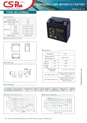 بطارية دباب 6 امبير 12 فولت فيتنامي YTX5L-BS قابلة...