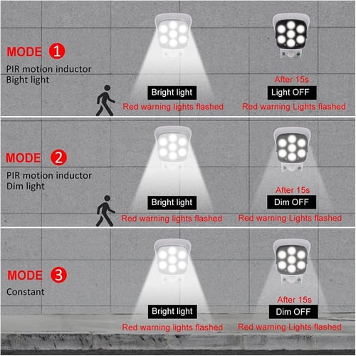 مصباح LED77 خارجي يعمل بالطاقة الشمسية مع مستشعر و...