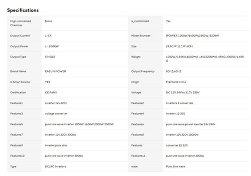 محول كهرباء من 12 فولت DC إلى 220 فولت AC طاقة موج...
