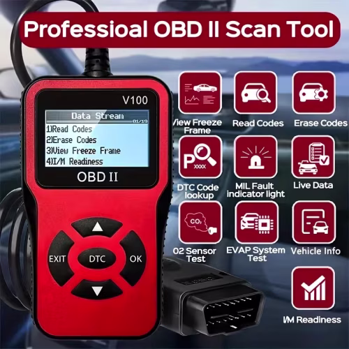 أداة تشخيص أعطال السيارة V100 OBD2، قارئ الرموز، أ...