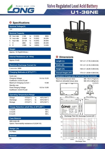 بطارية فيتنامي 36 أمبير 12 فولت شحن عميق