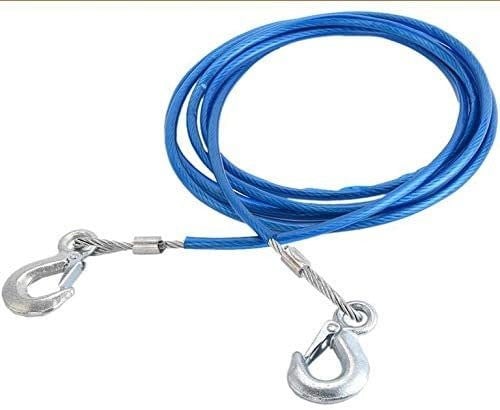 حبل سحب جر السيارة فولاذي طول 4 متر مع خطاف أمان ع...