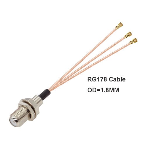 وصلة F مؤنث الى IPEX1 مؤنث 3 رؤوس 10 سم لربط مودم...