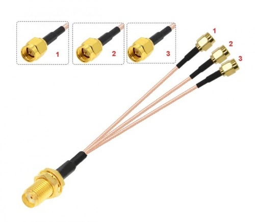 وصلة SMA مؤنث الى SMA مذكر 3 رؤوس لربط مودم راوتر