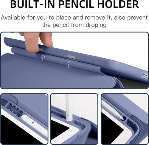 غطاء جراب حماية ابل ايباد 10.2 انش مع حامل قلم مسن...