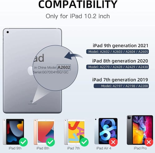 غطاء جراب حماية ابل ايباد 10.2 انش مع حامل قلم مسن...