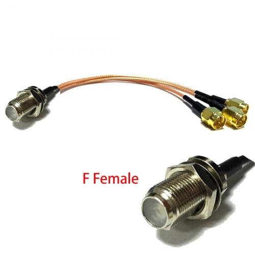 وصلة F مؤنث الى SMA مذكر 3 رؤوس لربط مودم راوتر