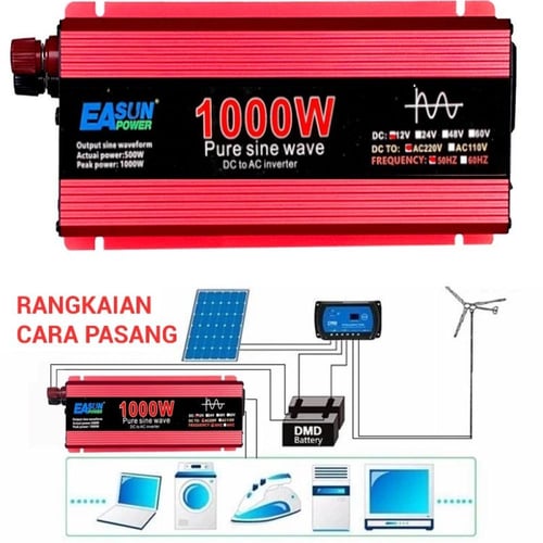 محول كهرباء من 12 فولت DC إلى 220 فولت AC طاقة موج...