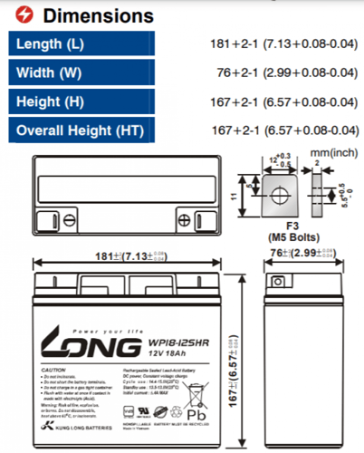 بطارية فيتنامي 18 امبير 12 فولت قابلة لاعادة الشحن...