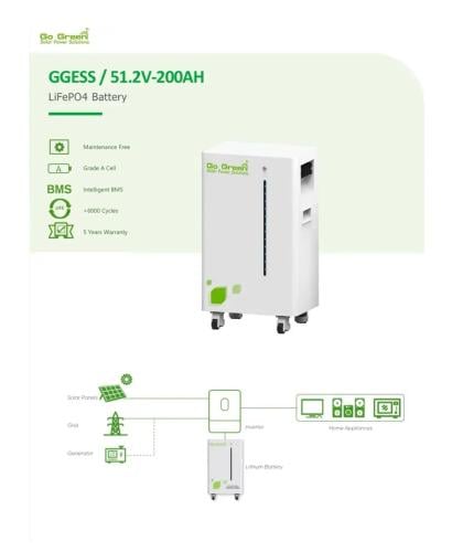 بطارية Go Green ليثيوم 200 امبير 48 / 51.2 فولت 10...