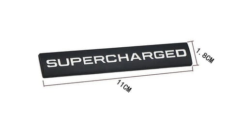 شعار حروف SUPERCHARGED لسيارات لاند روفر أبيض اسود