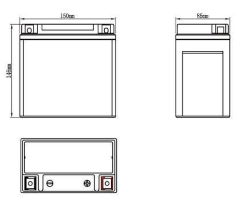بطارية دباب 14.5 امبير 12 فولت YTX14L-BS فيتنامي ق...