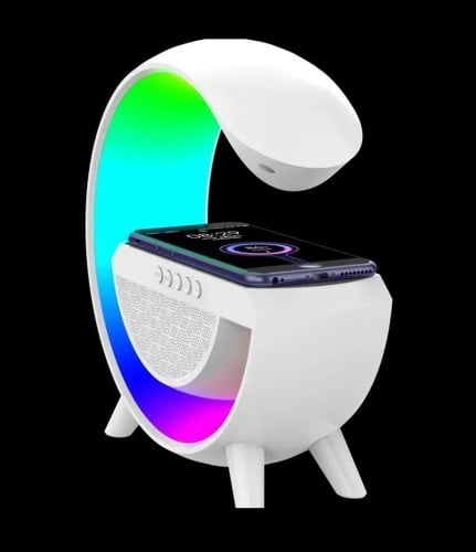 مصباح ليلي بإضاءة LED محيطية ومكبر صوت بلوتوث مصبا...