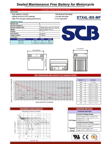 بطارية دباب AGM فيتنامي STX4L-BS 3.5 امبير 12 فولت...