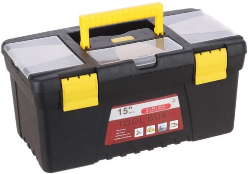 صندوق عدد من البلاستيك 15 بوصة مع صينية بمقبض مريح...