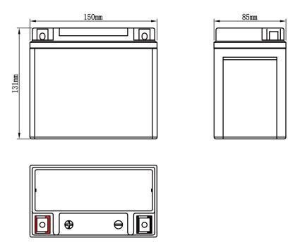 بطارية 13.5 امبير 12 فولت YTX12A-BS فيتنامي دباب ق...