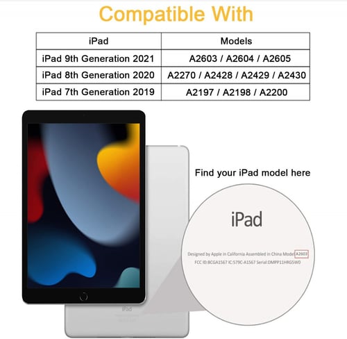 غطاء جراب حماية ابل ايباد 10.2 انش مع حامل قلم مسن...