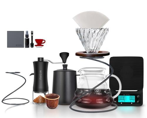 مجموعة V60 قهوة مقطرة مع قاعدة تقطير