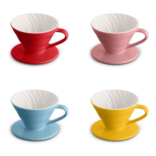 قمع تقطير V60 سيراميك مقاس 01 الوان متعددة