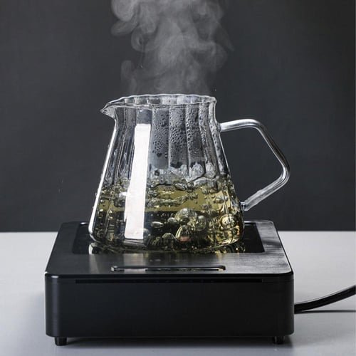 سيرفر قهوة زجاجي مموج 600 مل اسود