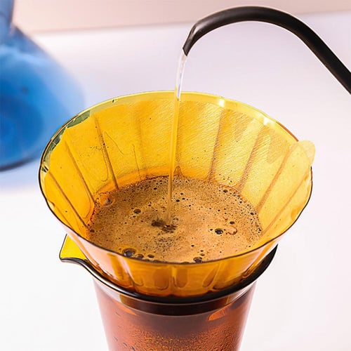 سيرفر تقديم قهوة زجاجي برتقالي بعنق ضيق 720مل