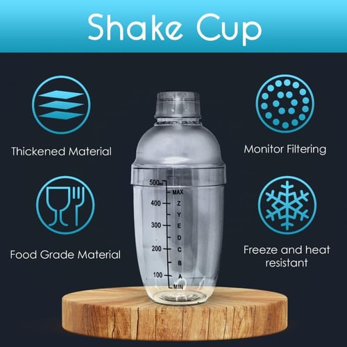 شيكر شفاف سعة 500 مل