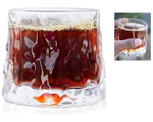 كاسة قهوة بقاعدة من خشب الجوز شفاف سعة 145 مل