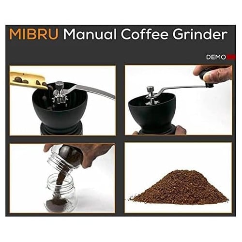 مطحنة قهوة يدوية وعاء زجاجي